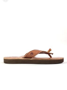 Ulu Full-Grain Leather Knotted Flip Flops | Tan | Men’s 9